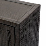 TOV Amara Charcoal Woven Rattan Buffet