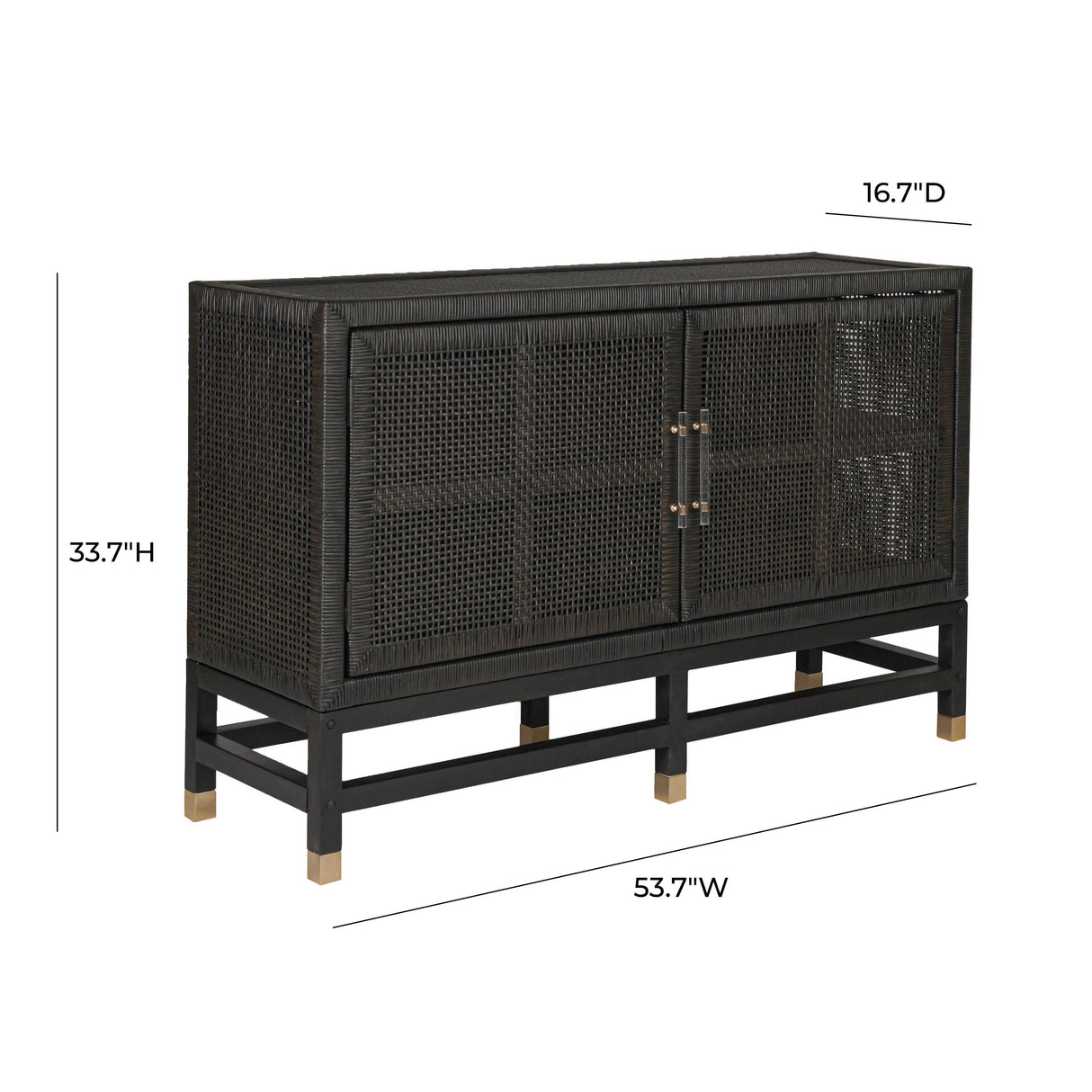 TOV Amara Charcoal Woven Rattan Buffet