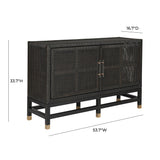 TOV Amara Charcoal Woven Rattan Buffet