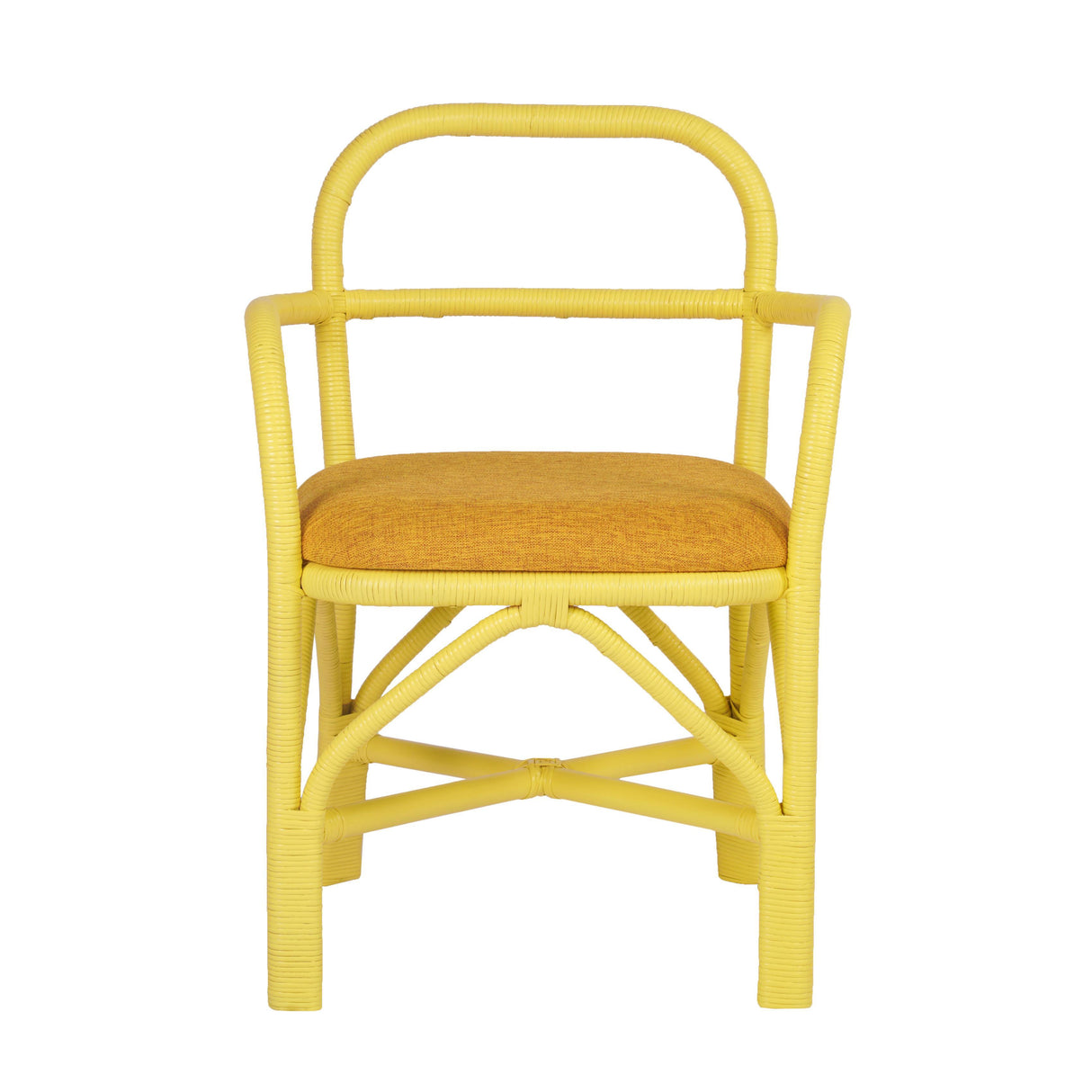 TOV Ginny Yellow Rattan Dining Chair