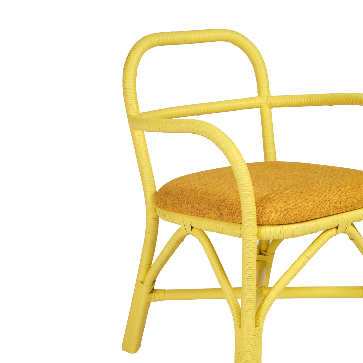 TOV Ginny Yellow Rattan Dining Chair