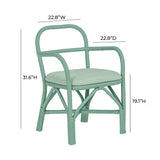 TOV Ginny Green Rattan Dining Chair