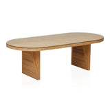 TOV Caren Natural Rattan and Glass Oval Dining Table