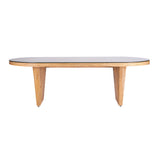 TOV Caren Natural Rattan and Glass Oval Dining Table