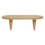 TOV Caren Natural Rattan and Glass Oval Dining Table