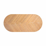 TOV Caren Natural Rattan and Glass Oval Dining Table