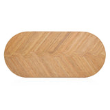 TOV Caren Natural Rattan and Glass Oval Dining Table