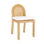 TOV Amara Natural Rattan and Performance Fabric Arched Back Dining Chair