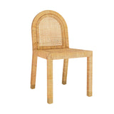 TOV Amara Natural Rattan and Performance Fabric Arched Back Dining Chair
