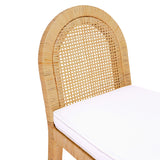TOV Amara Natural Rattan and Performance Fabric Arched Back Dining Chair
