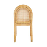 TOV Amara Natural Rattan and Performance Fabric Arched Back Dining Chair