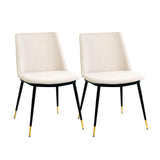 TOV Evora Cream Velvet Chair - Gold Legs (Set of 2)