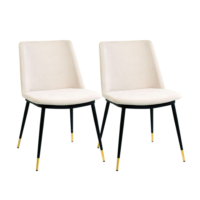 TOV Evora Cream Velvet Chair - Gold Legs (Set of 2)