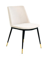 TOV Evora Cream Velvet Chair - Gold Legs (Set of 2)