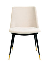 TOV Evora Cream Velvet Chair - Gold Legs (Set of 2)
