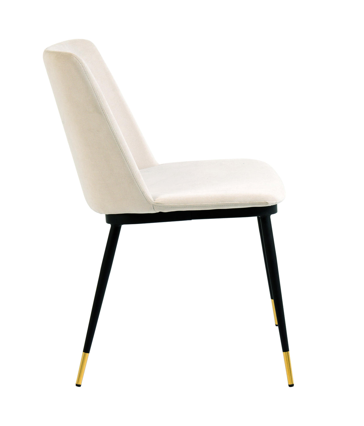 TOV Evora Cream Velvet Chair - Gold Legs (Set of 2)