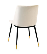 TOV Evora Cream Velvet Chair - Gold Legs (Set of 2)
