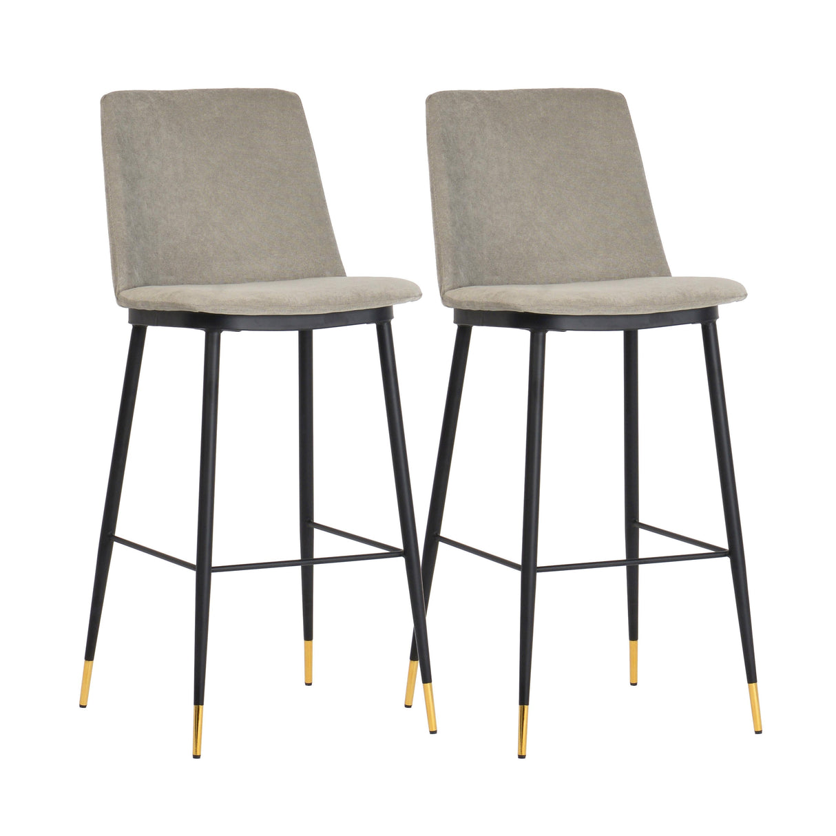 TOV Evora Grey Velvet Counter Stool (Set of 2)