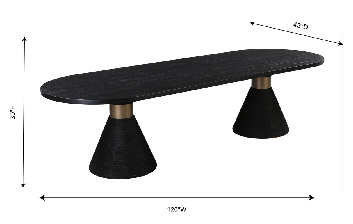 TOV Rishi Black Rope Oval Table