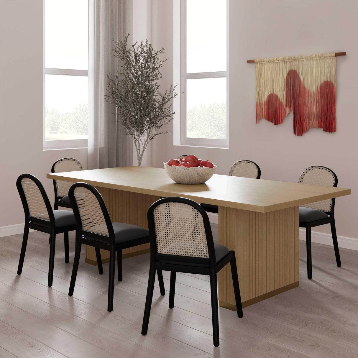 TOV Chelsea Natural Oak Wood Rectangular Dining Table