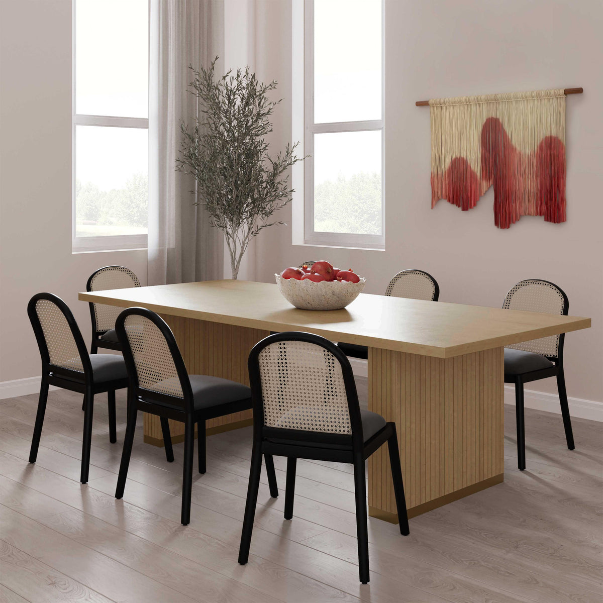 TOV Chelsea Natural Oak Wood 96 inch Rectangular Dining Table