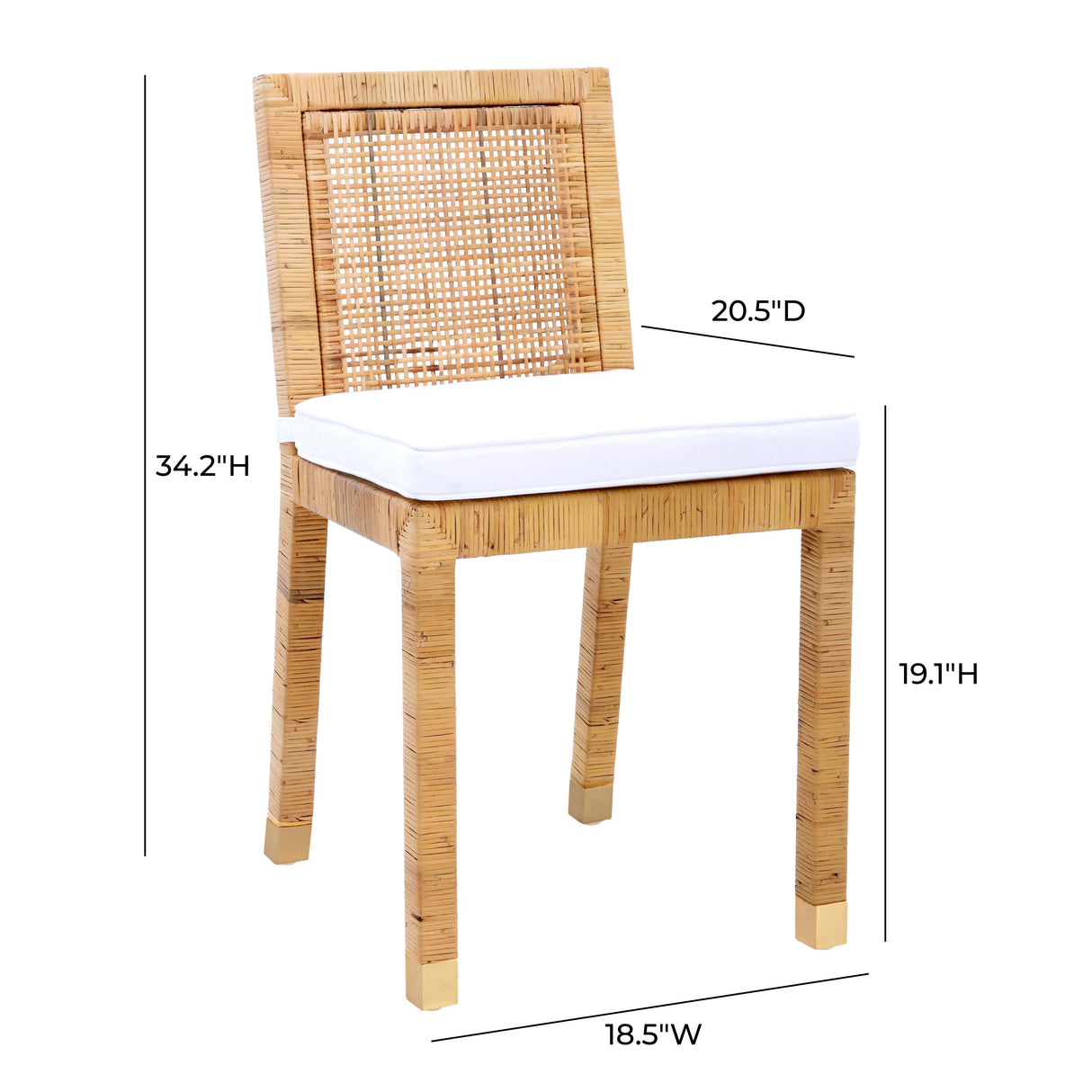 TOV Amara Rattan Performance Fabric Dining Chair