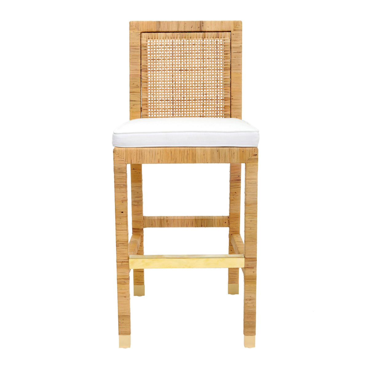 TOV Amara Rattan Performance Fabric Bar Stool