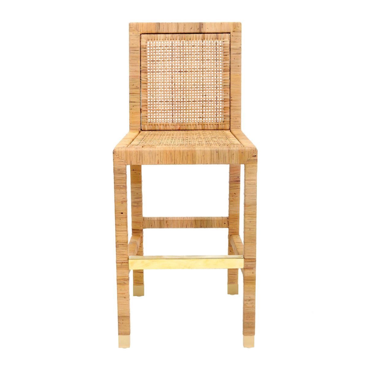TOV Amara Rattan Performance Fabric Bar Stool
