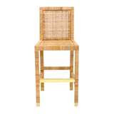 TOV Amara Rattan Performance Fabric Bar Stool