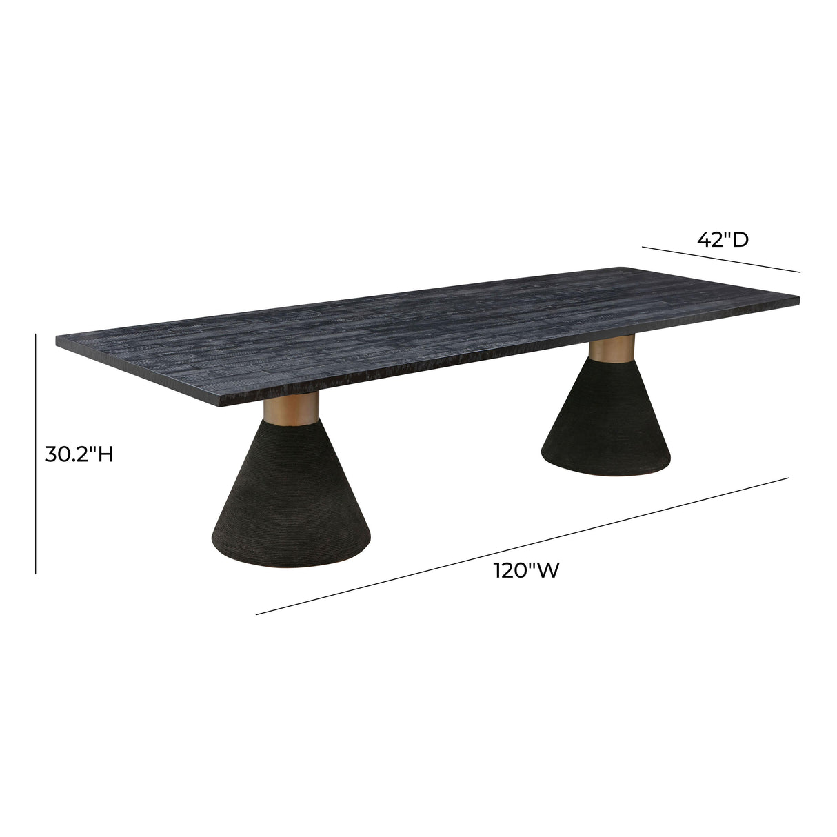 TOV Rishi Black Rope Rectangular Table