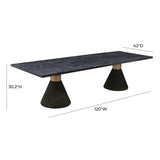 TOV Rishi Black Rope Rectangular Table