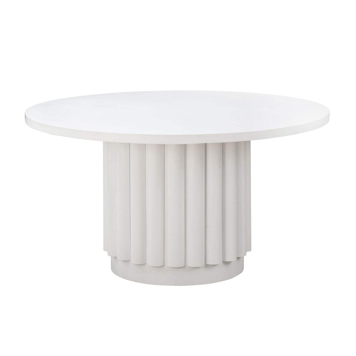 TOV Kali 55 Inch White Round Dining Table