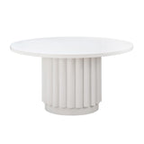 TOV Kali 55 Inch White Round Dining Table