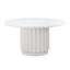 TOV Kali 55 Inch White Round Dining Table