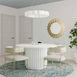 TOV Kali 55 Inch White Round Dining Table