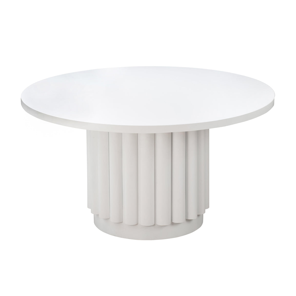 TOV Kali 55 Inch White Round Dining Table