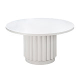 TOV Kali 55 Inch White Round Dining Table