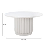 TOV Kali 55 Inch White Round Dining Table