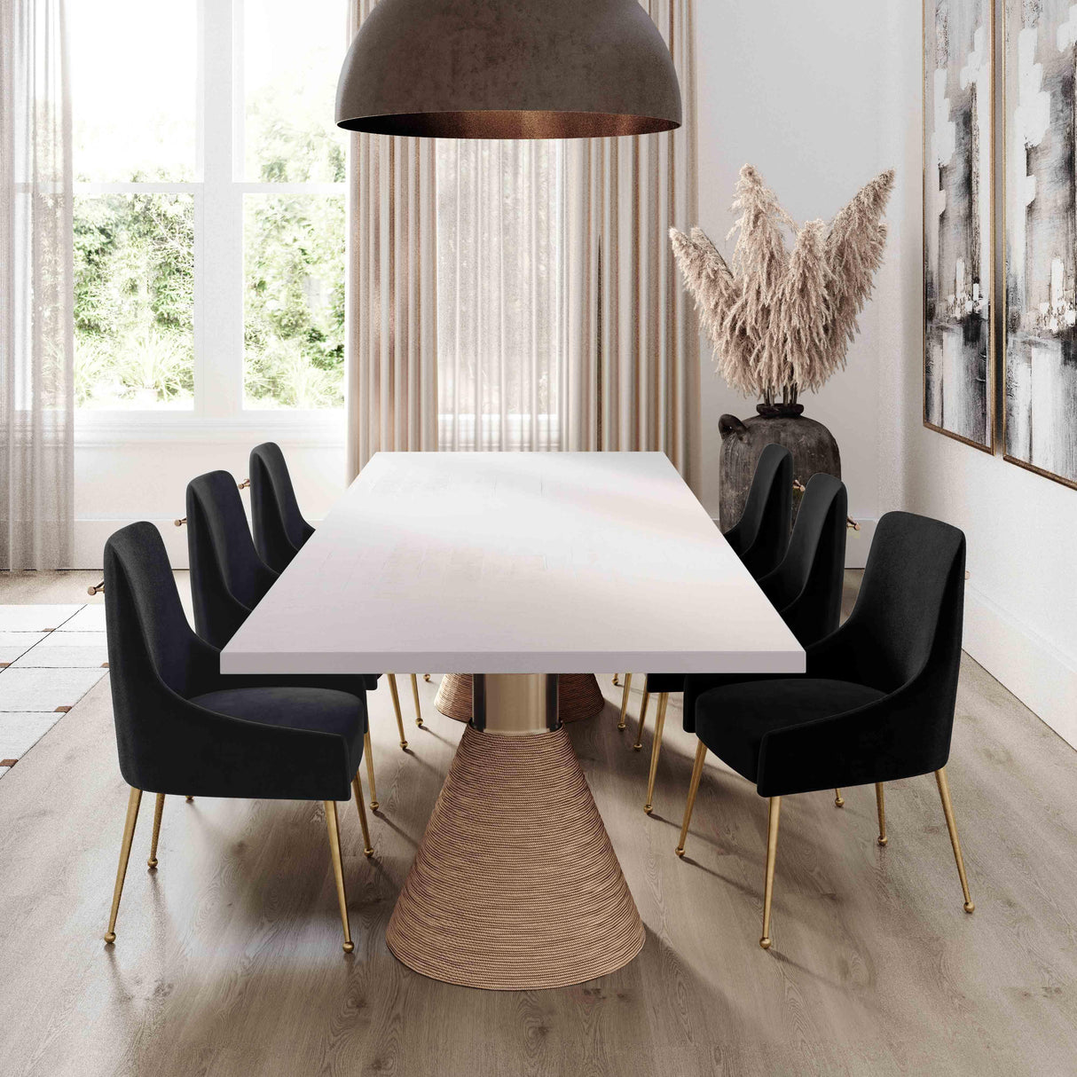 TOV Rishi Natural Rope Rectangular Table