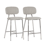 TOV Ariana Grey Counter Stool - Silver Legs (Set of 2)