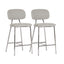 TOV Ariana Grey Counter Stool - Silver Legs (Set of 2)