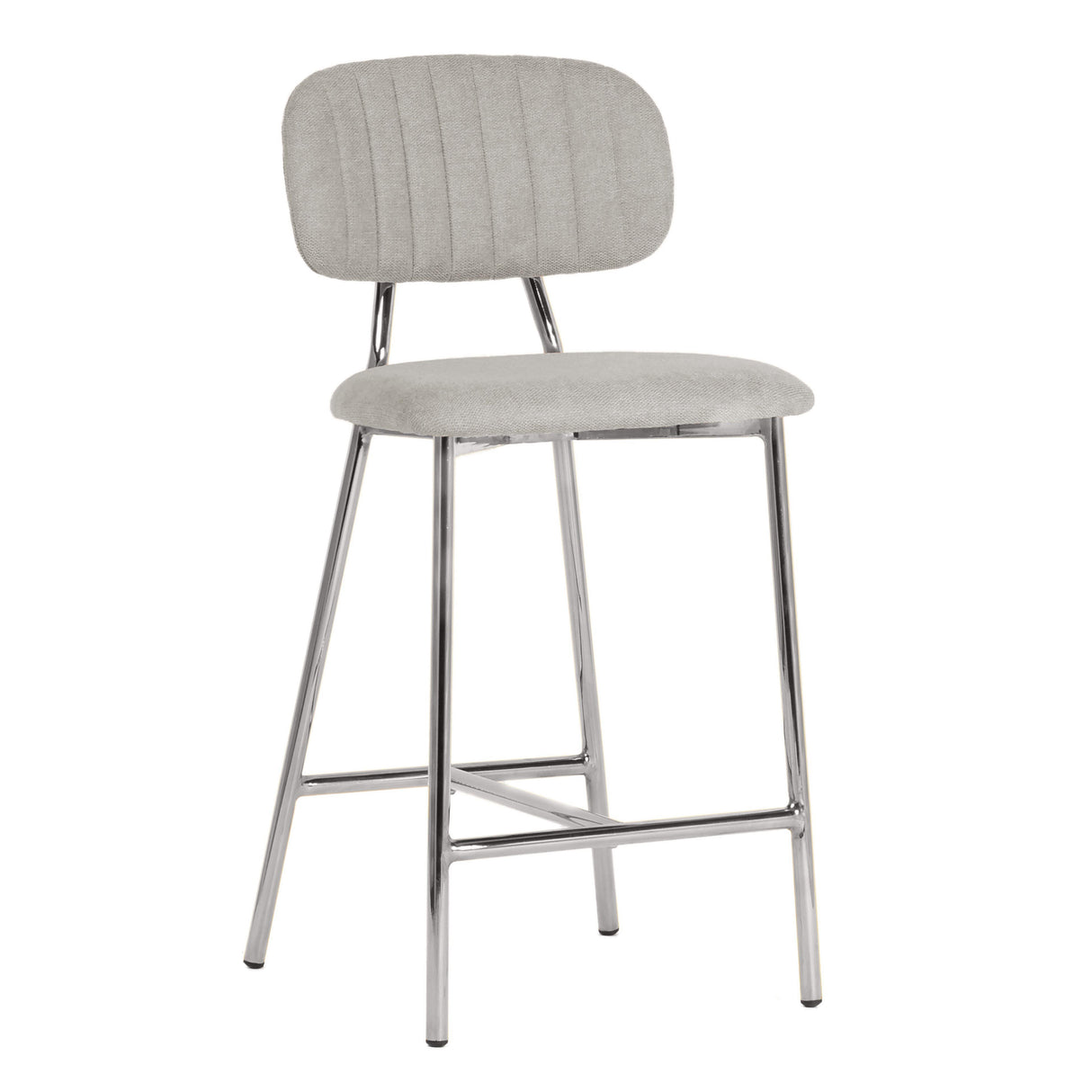 TOV Ariana Grey Counter Stool - Silver Legs (Set of 2)