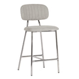 TOV Ariana Grey Counter Stool - Silver Legs (Set of 2)