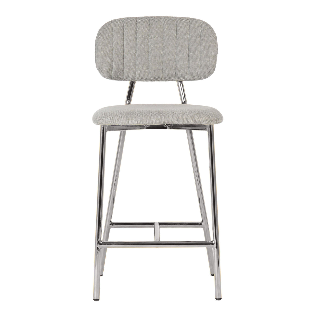 TOV Ariana Grey Counter Stool - Silver Legs (Set of 2)