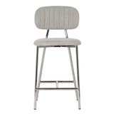 TOV Ariana Grey Counter Stool - Silver Legs (Set of 2)