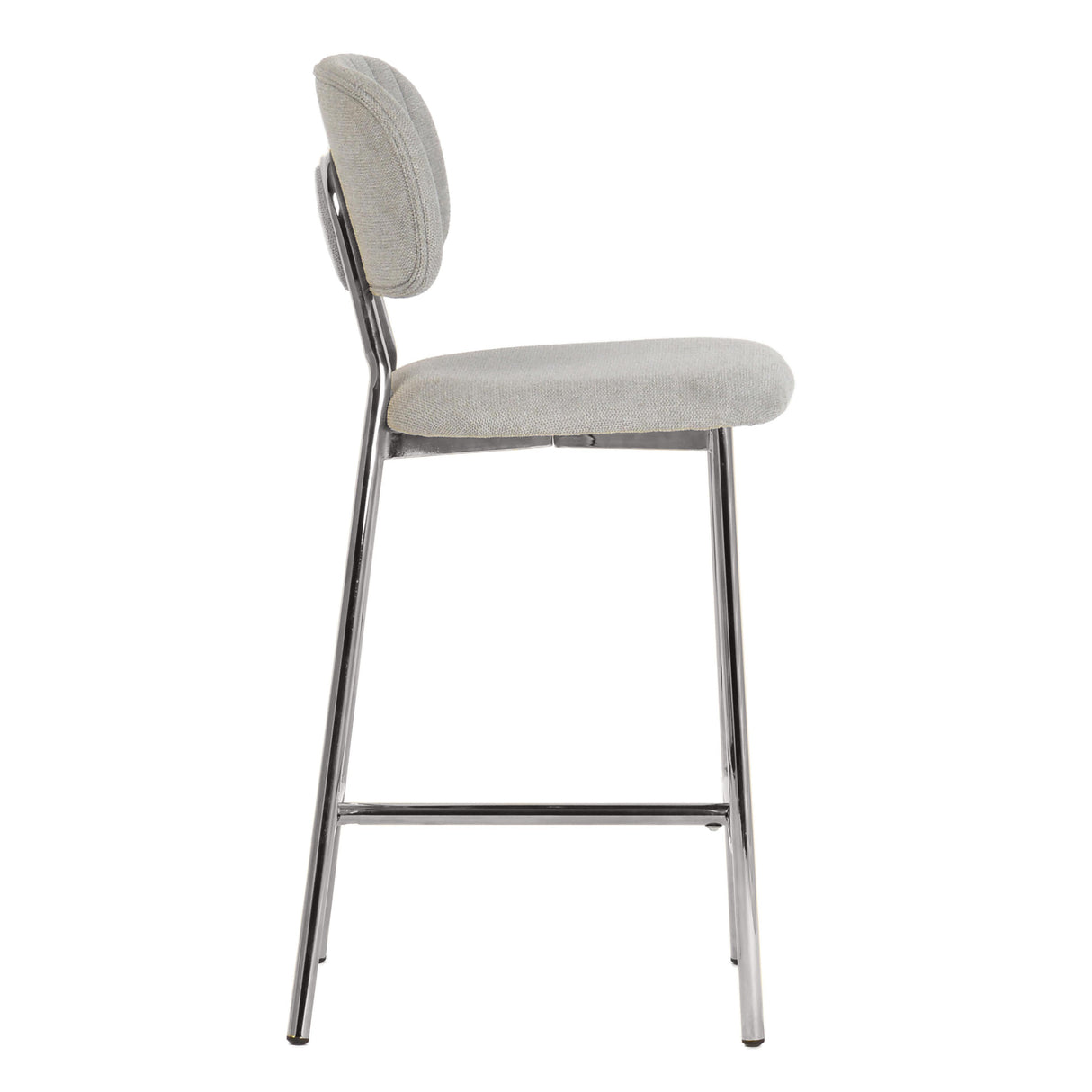 TOV Ariana Grey Counter Stool - Silver Legs (Set of 2)
