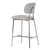 TOV Ariana Grey Counter Stool - Silver Legs (Set of 2)
