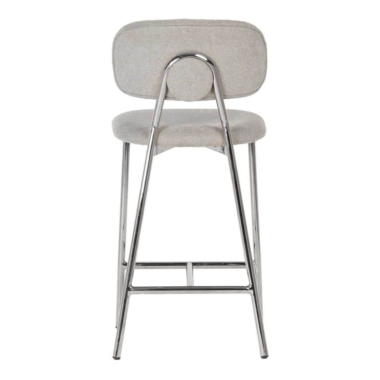 TOV Ariana Grey Counter Stool - Silver Legs (Set of 2)