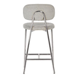 TOV Ariana Grey Counter Stool - Silver Legs (Set of 2)