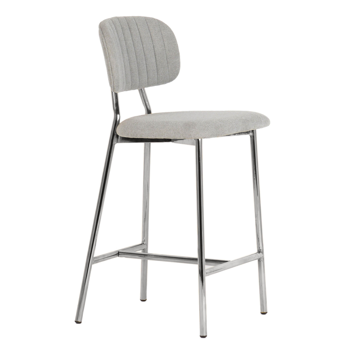 TOV Ariana Grey Counter Stool - Silver Legs (Set of 2)